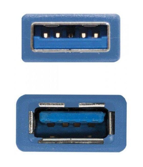 Cable Alargador USB 3.0 Nanocable 10.01.0902-BL/ USB Macho - USB Hembra/ 2m/ Azul - Imagen 3