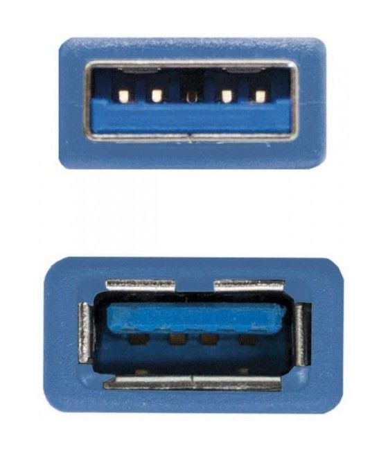 Cable Alargador USB 3.0 Nanocable 10.01.0902-BL/ USB Macho - USB Hembra/ 2m/ Azul - Imagen 3