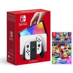 Nintendo switch oled blanca + mario kart 8 deluxe