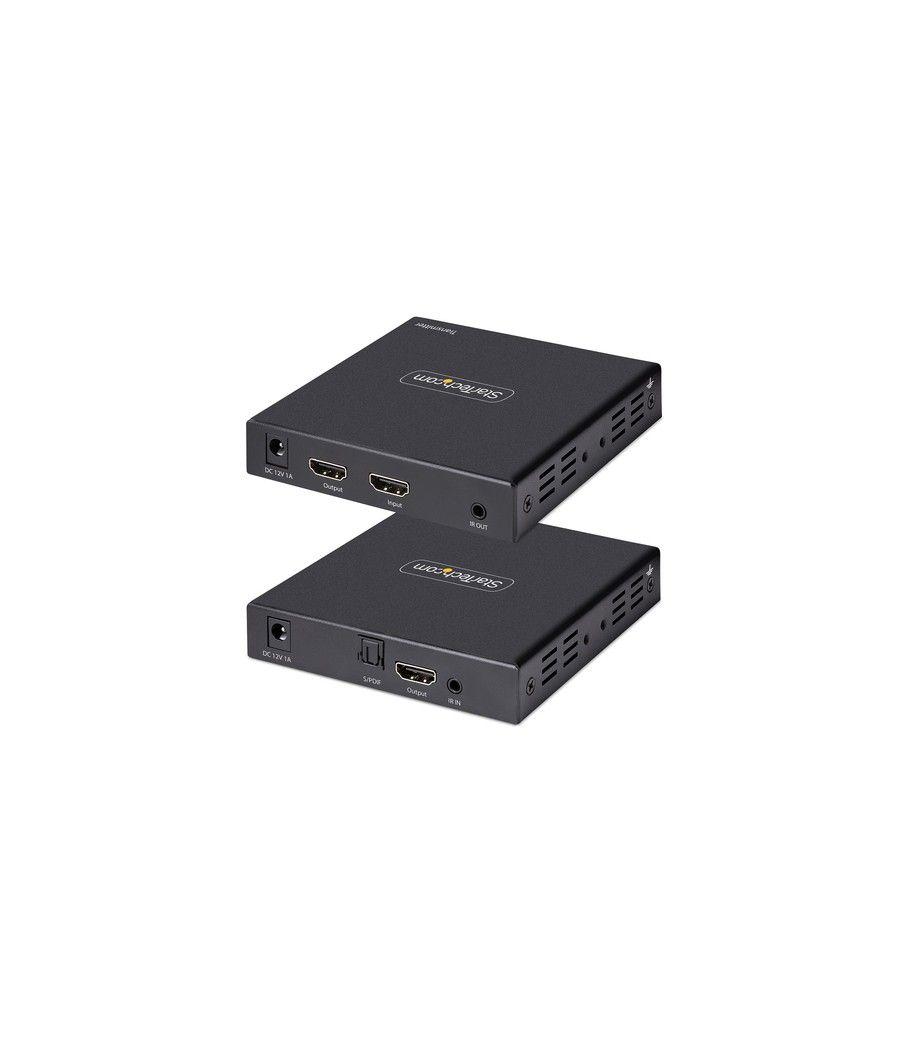 StarTech.com Extensor Alargador HDMI 4K por Cable CAT5/CAT6 Ethernet - Extensor de Vídeo 4K 60Hz HDR hasta 70m - Salida de Audio