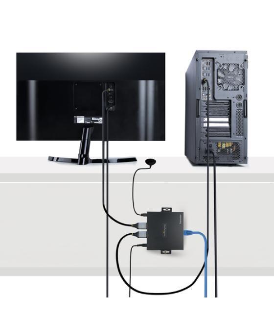 StarTech.com Extensor Alargador HDMI 4K por Cable CAT5/CAT6 Ethernet - Extensor de Vídeo 4K 60Hz HDR hasta 70m - Salida de Audio