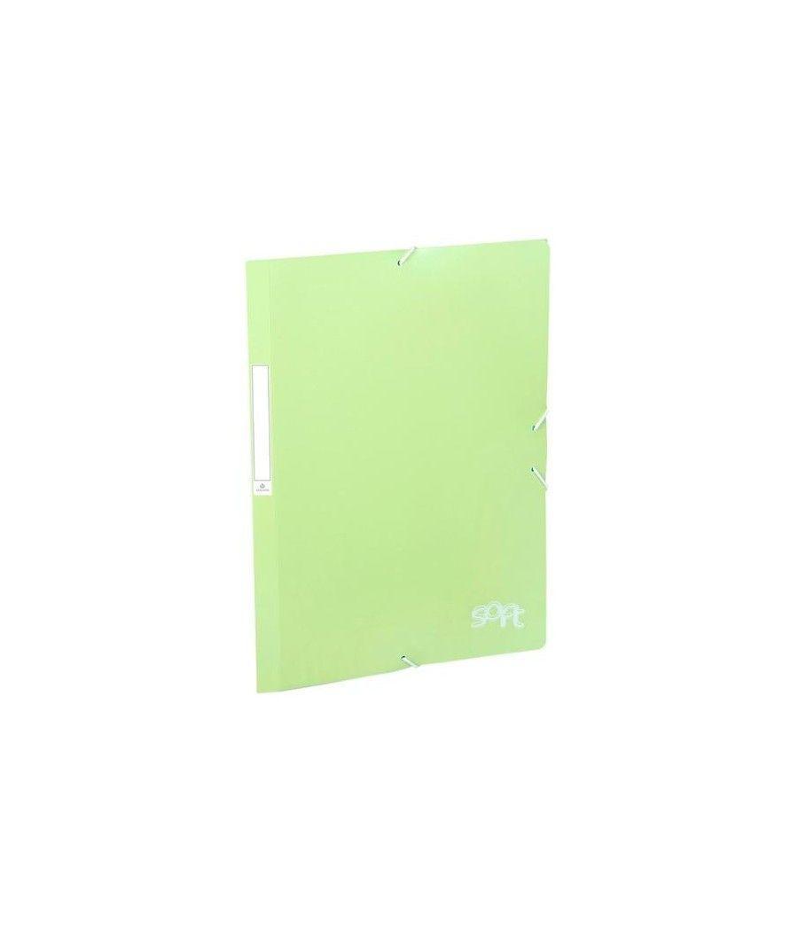 Carchivo carpeta solapas folio c/gomas pp soft verde pastel