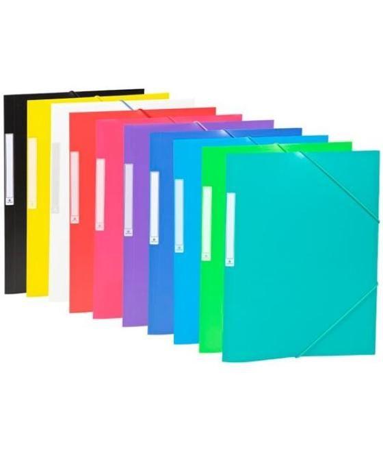 Carchivo carpeta 3 solapas folio c/gomas pp opaco expositor 50 c/surtidos