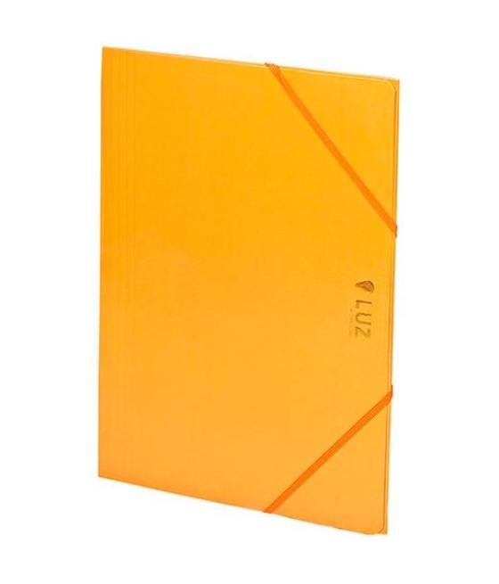 Carchivo carpeta 3 solapas folio c/gomas cartón brillo luz naranja