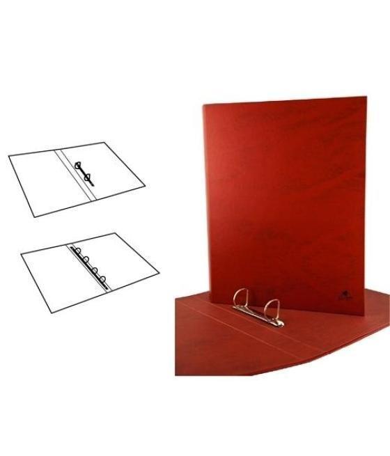Mariola carpeta anillas mixtas 2x25mm folio cartón forrado plastificado mate cuero