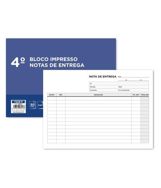 Talonario liderpapel entregas cuarto apaisado 229 duplicado -texto en portugues pack 5 unidades