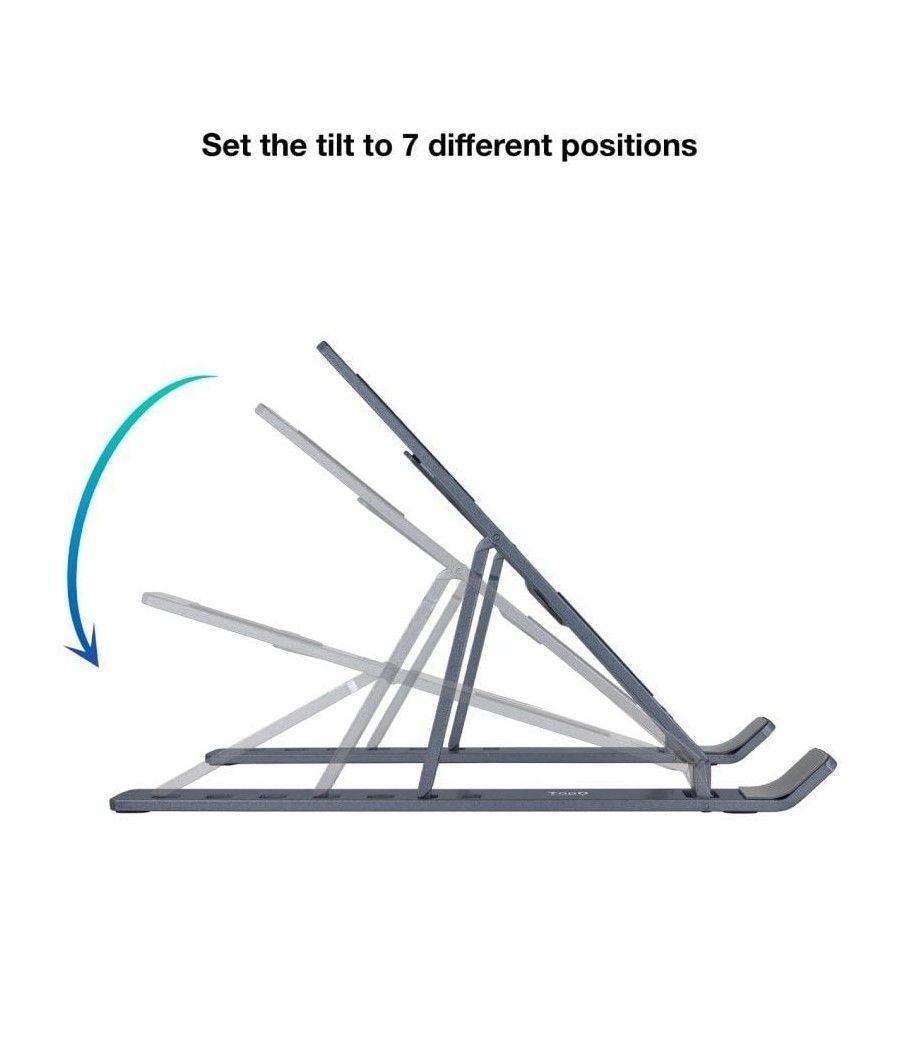 Soporte tooq tqlrs0035-al-g para portátil/ tablet hasta 15'/ gris