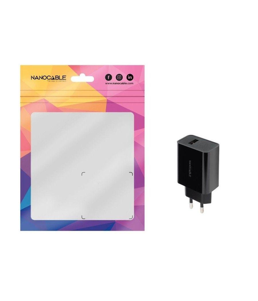 Cargador de pared nanocable 10.10.2004/ 1xusb/ 2.1a/ negro