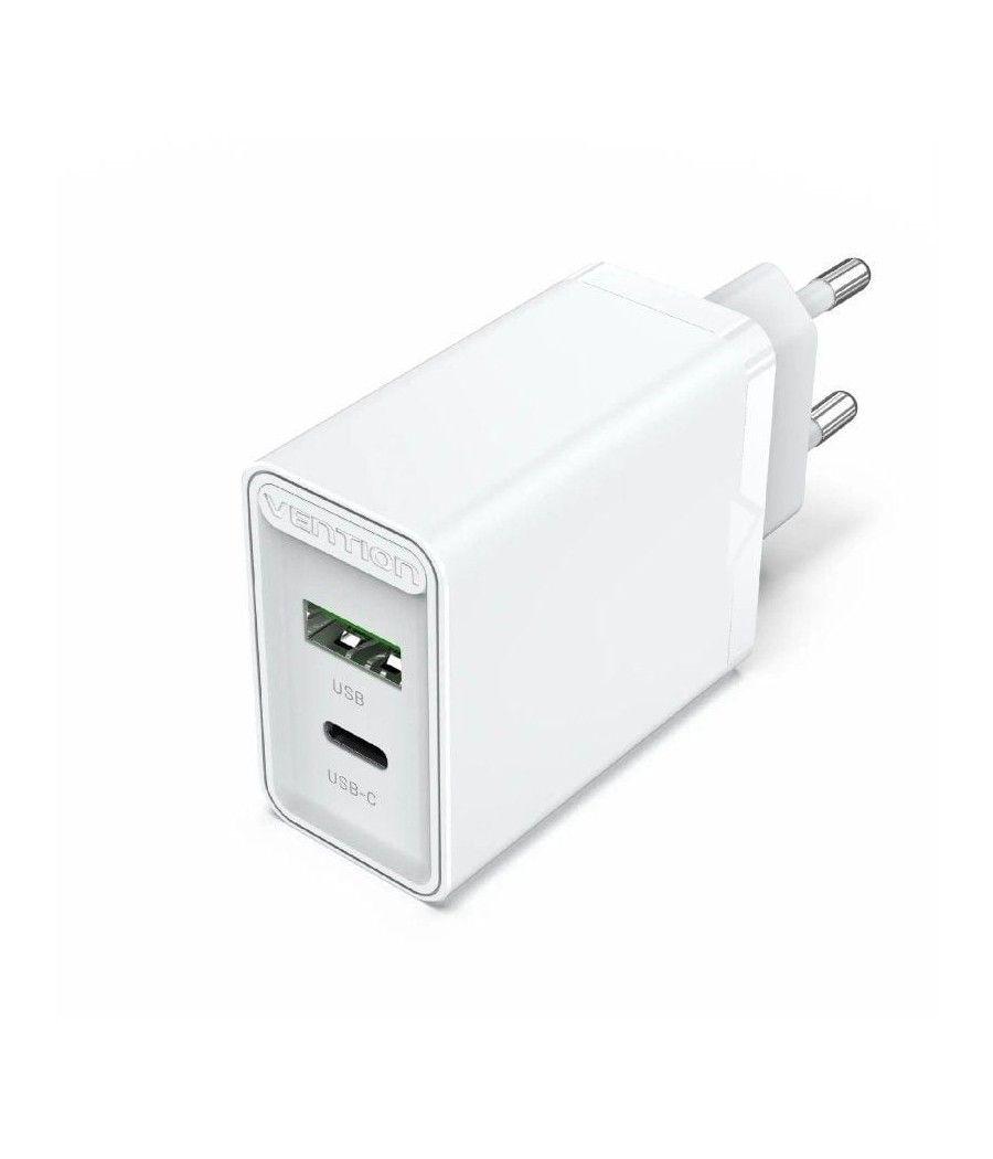 Cargador de pared vention fbbw0-eu/ 1x usb tipo-c/ 1x usb/ 20w