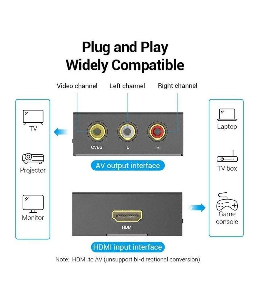 Convertidor hdmi a rca vention aeeb0/ hdmi hembra a rca hembra