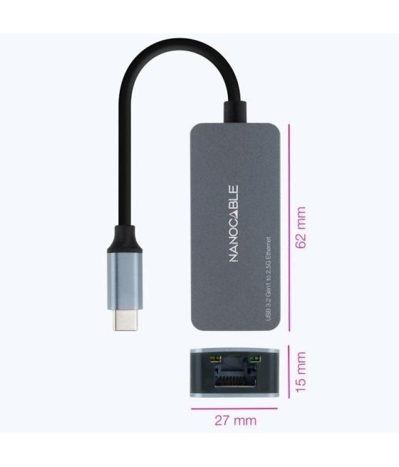 Adaptador rj45 nanocable 10.03.0410/ usb tipo-c macho - rj45 hembra