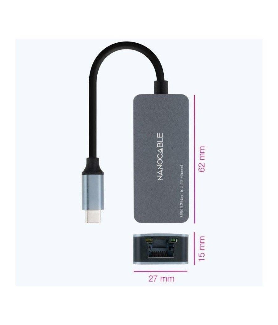 Adaptador rj45 nanocable 10.03.0410/ usb tipo-c macho - rj45 hembra