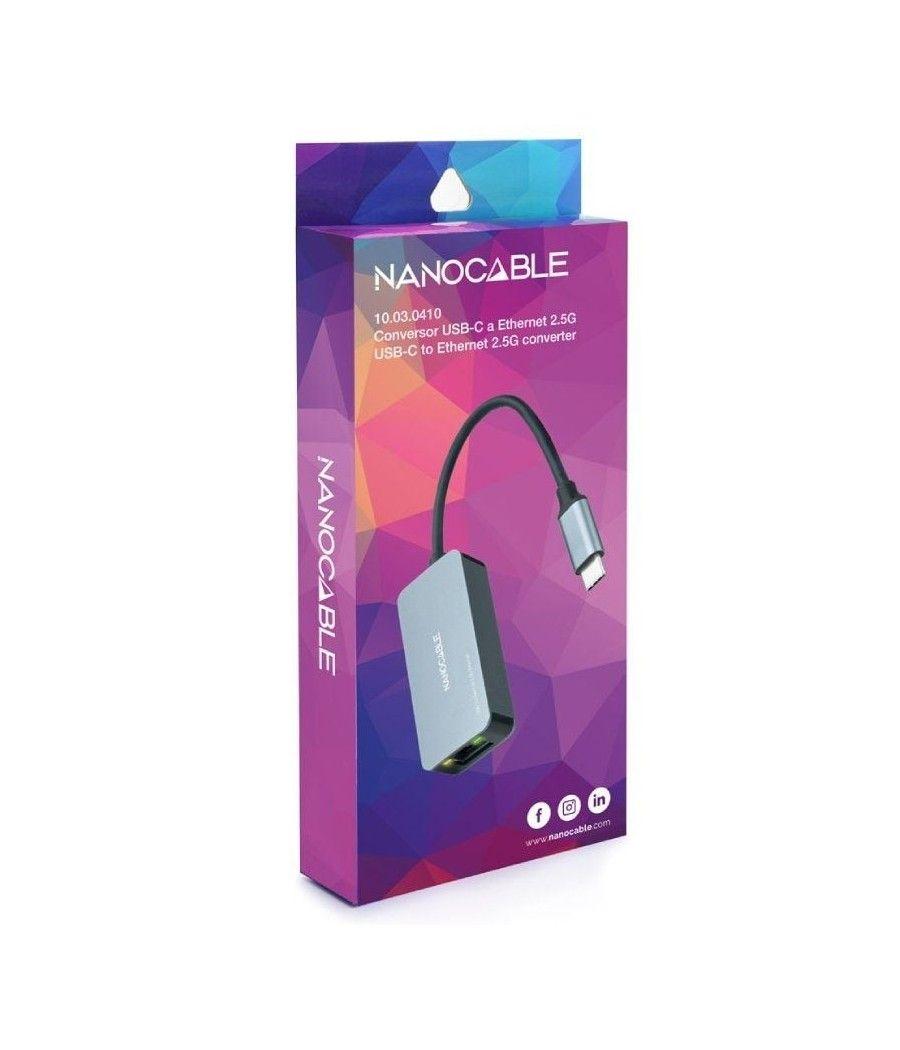 Adaptador rj45 nanocable 10.03.0410/ usb tipo-c macho - rj45 hembra