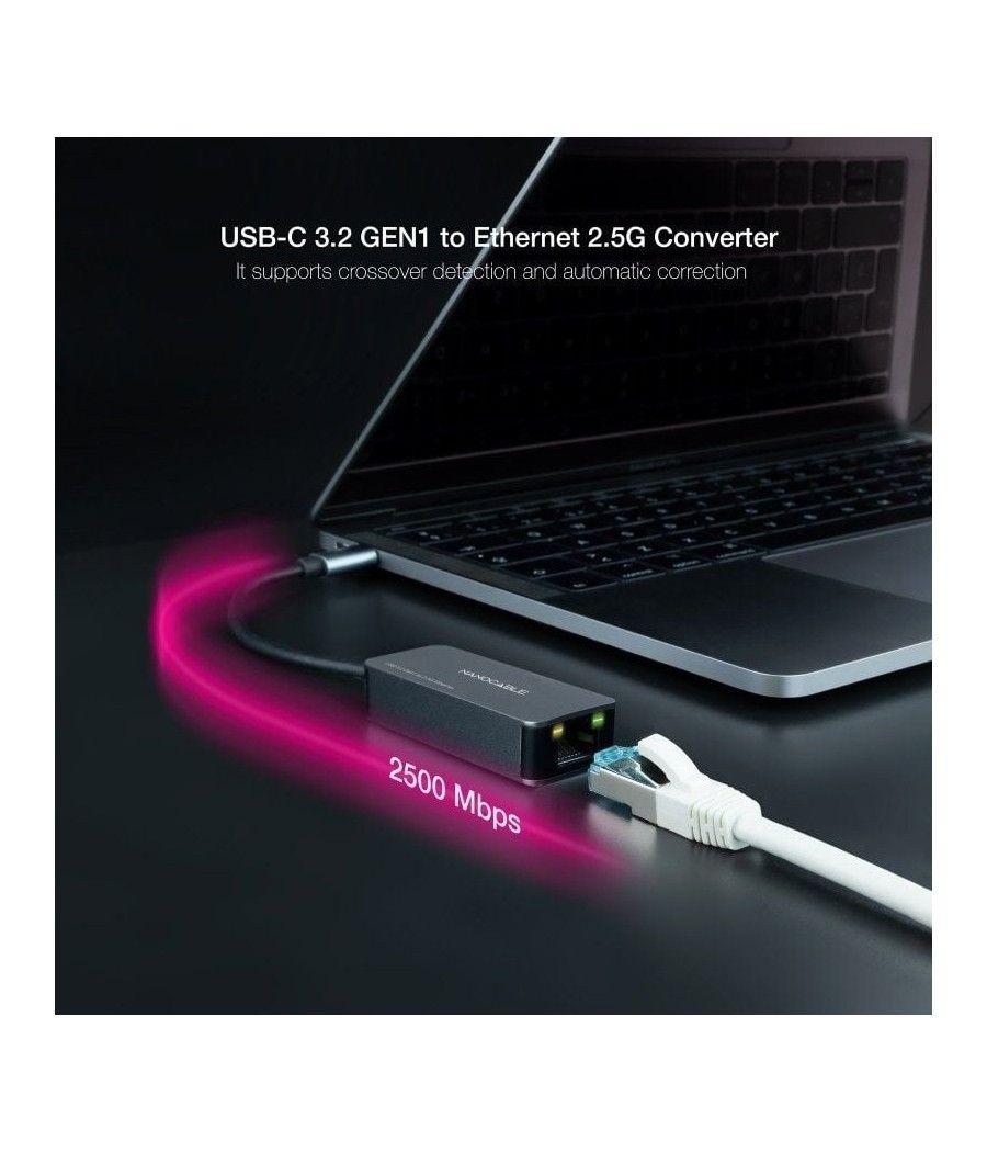 Adaptador rj45 nanocable 10.03.0410/ usb tipo-c macho - rj45 hembra