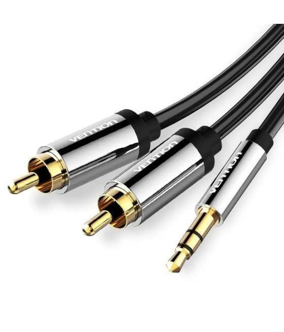 Cable estéreo vention bcfbh/ jack 3.5 macho - 2x rca macho/ 2m/ negro