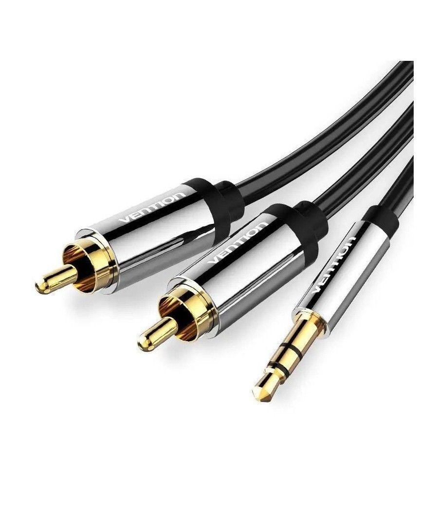 Cable estéreo vention bcfbh/ jack 3.5 macho - 2x rca macho/ 2m/ negro