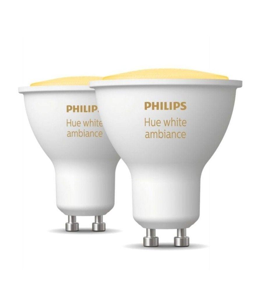 Bombilla led inteligente philips hue white ambiance/ casquillo gu10/ 5w/ 350 lúmenes/ 2200k-6500k/ 2 unidades/ precisa philips h