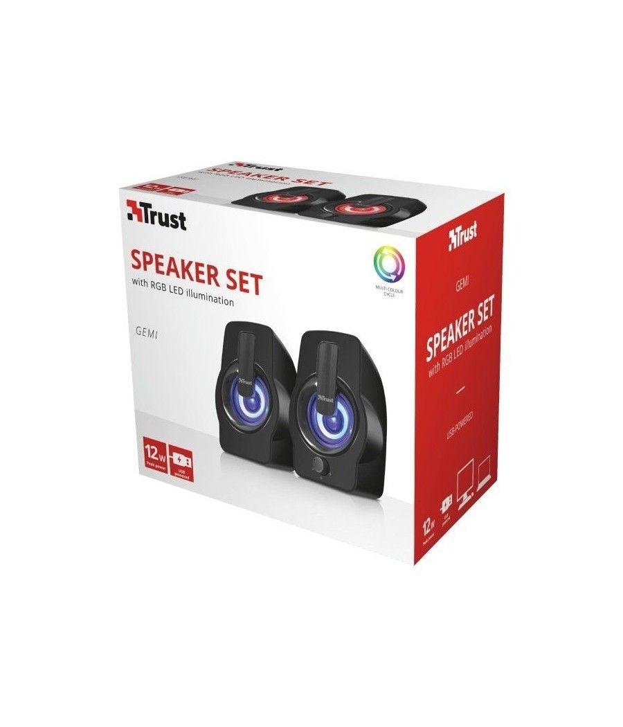 Altavoces Trust Gemi RGB/ 12W/ 2.0 - Imagen 4