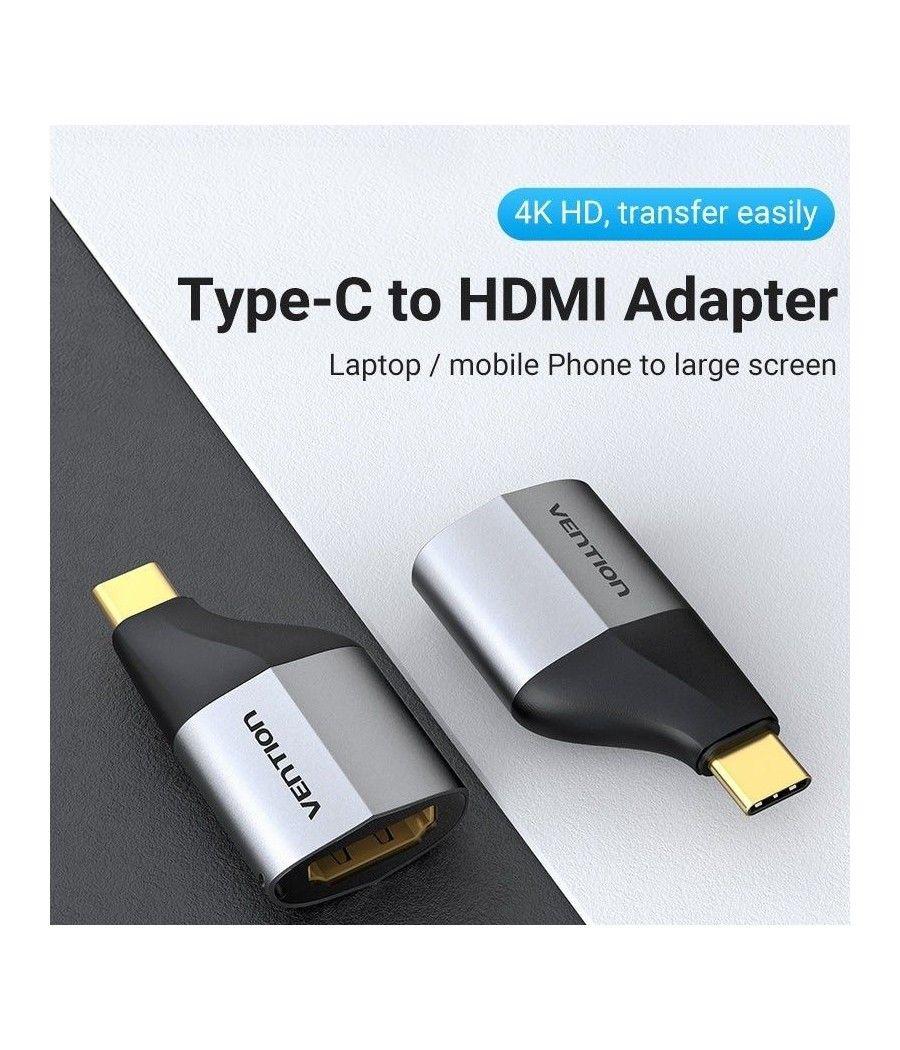 Adaptador usb tipo-c vention tcah0/ usb tipo-c macho a hdmi hembra