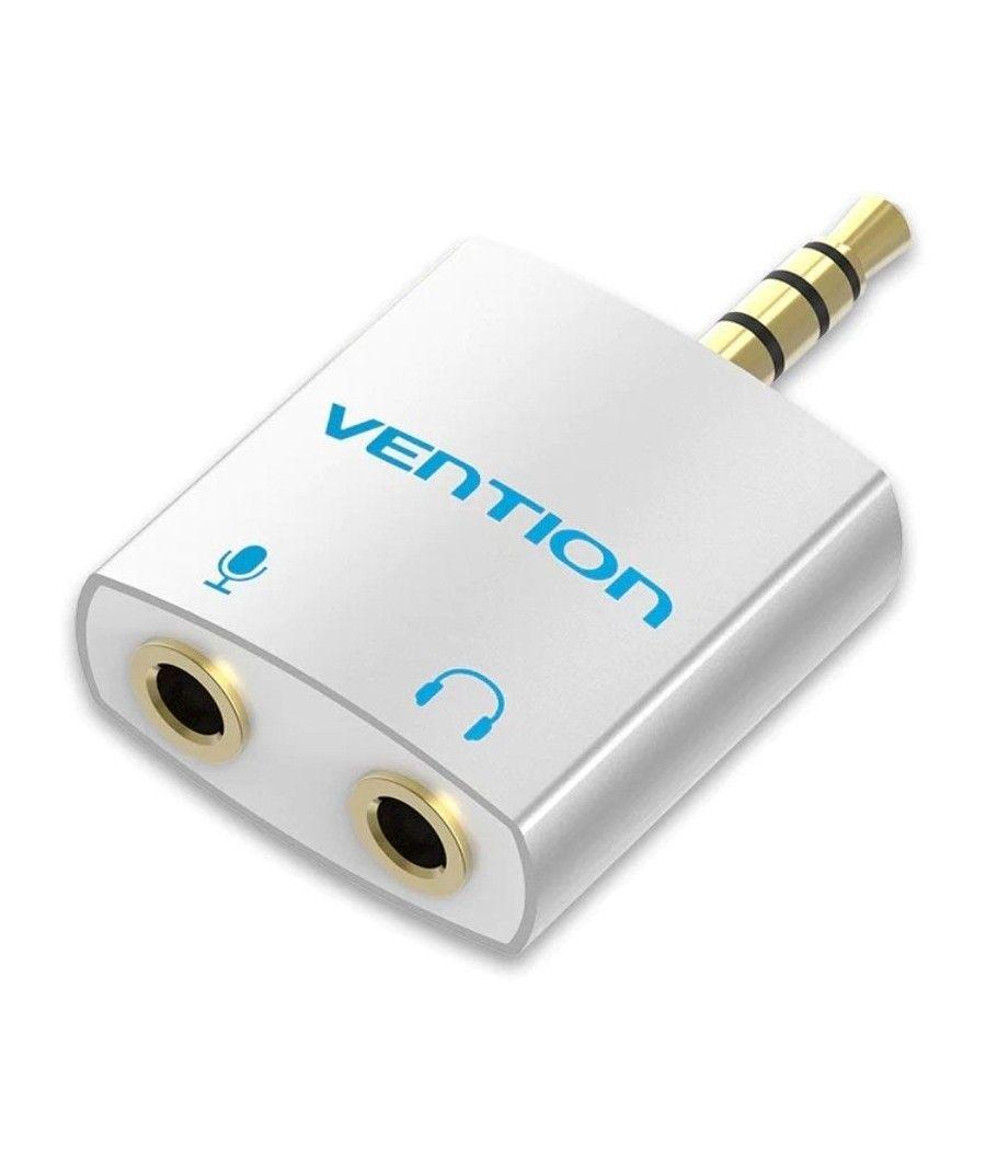 Adaptador audio vention bdbw0/ jack 3.5 macho - 2x jack 3.5 hembra/ blanco