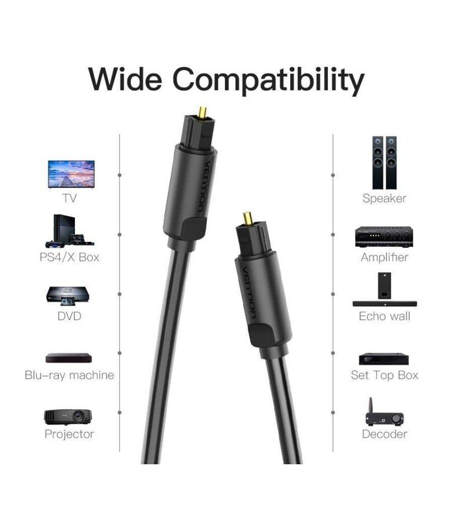 Cable de audio de fibra óptica vention baebh/ 2m/ negro