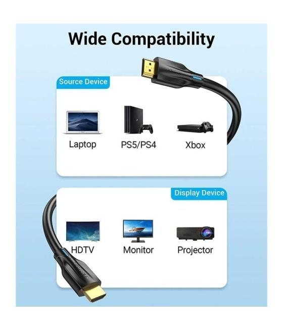 Cable hdmi 2.1 8k vention aanbi/ hdmi macho - hdmi macho/ 3m/ negro