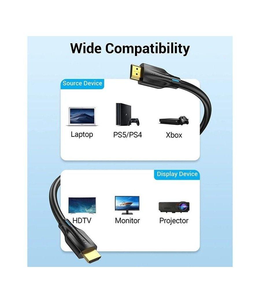 Cable hdmi 2.1 8k vention aanbi/ hdmi macho - hdmi macho/ 3m/ negro