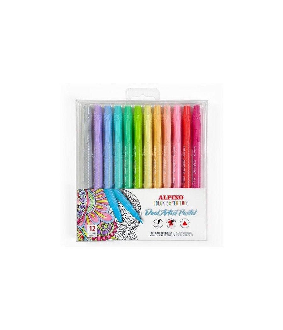 Alpino rotuladores dual artist pastel color experience doble punta estuche de 12 c/surtidos