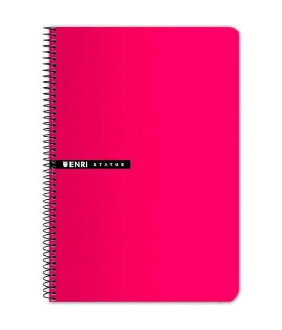 Enri cuaderno espiral 100h folio t/dura 4x4 rojo pack 5 unidades