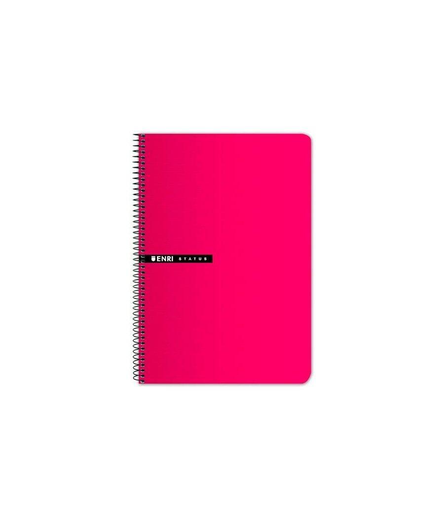 Enri cuaderno espiral 100h folio t/dura 4x4 rojo pack 5 unidades