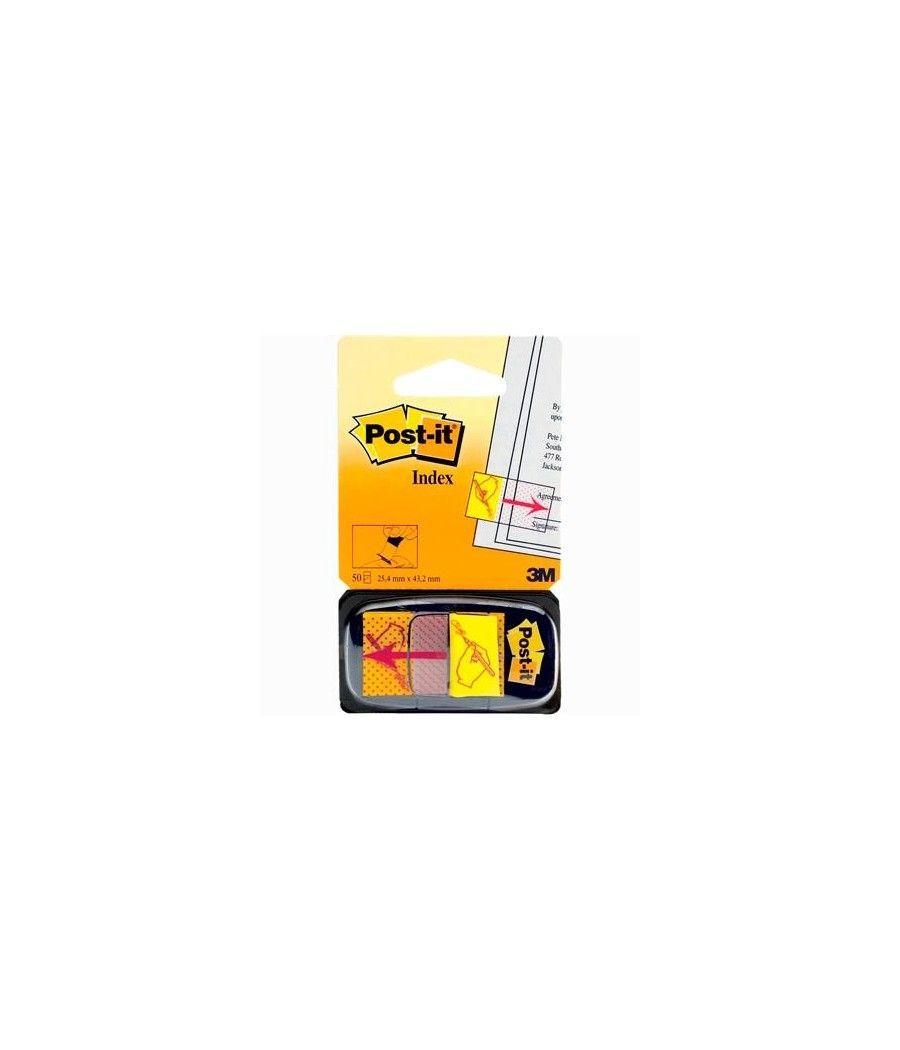 Post-it index 680 simbolo firma dispensador 1x50 amarillo -12u-