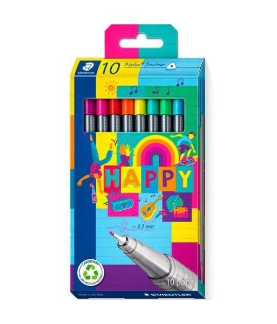 Staedtler rotulador triplus fineliner 334 punta superfina estuche 10 c/surtidos