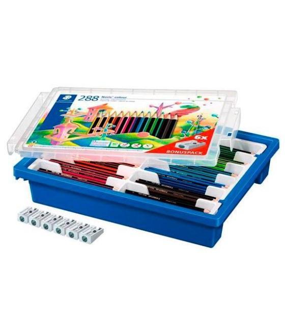 Staedtler estuche contenedor 288 lápices de color wopex ecológico surtidos