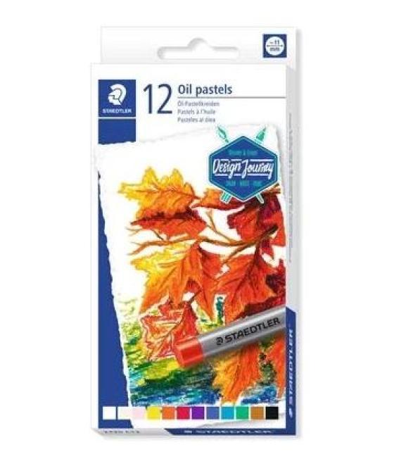 Staedtler estuche 12 ceras blandas pasteles 70mm colores surtidos