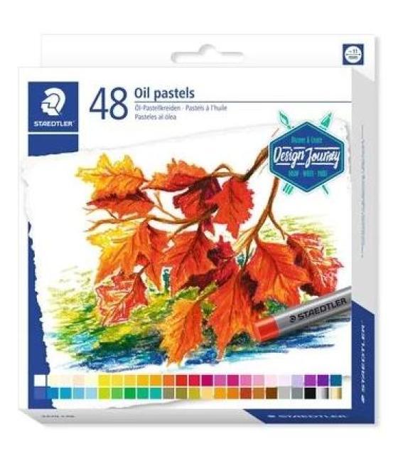 Staedtler estuche 48 ceras blandas pasteles 70mm colores surtidos