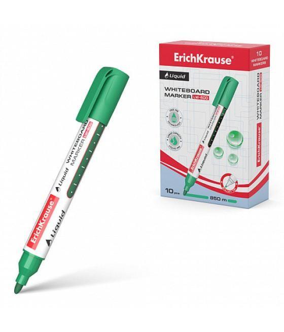 Marcador pizarra blanca con tinta líquida liquid lw-600, tinta color verde erich krause 56096 pack 10 unidades