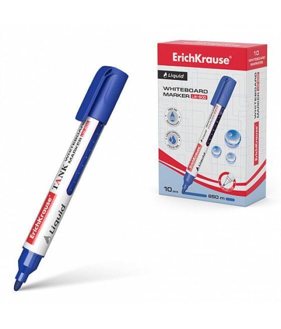 Marcador pizarra blanca con tinta líquida liquid lw-600, tinta color azul erich krause 48775 pack 10 unidades