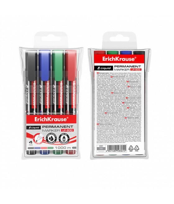 Set 4 marcadores permanentes con tinta líquida lp-600 erich krause 58361