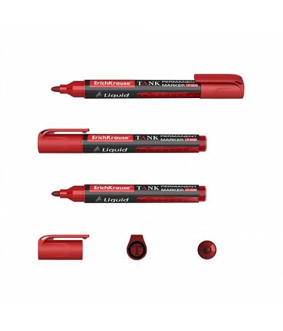 Marcador permanente con tinta líquida lp-600 tinta color rojo erich krause 48771 pack 10 unidades