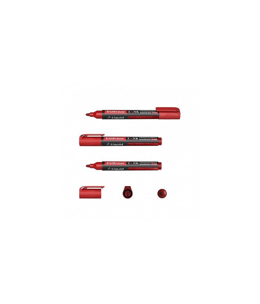 Marcador permanente con tinta líquida lp-600 tinta color rojo erich krause 48771 pack 10 unidades