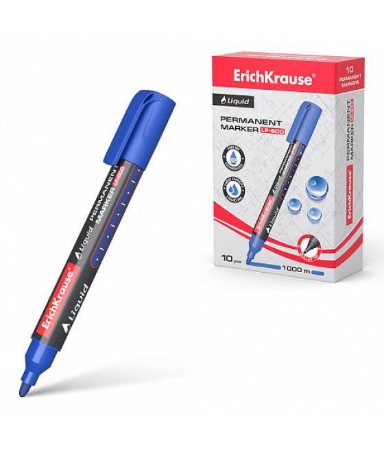 Marcador permanente con tinta líquida lp-600 color azul erich krause 48770 pack 10 unidades