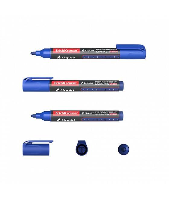 Marcador permanente con tinta líquida lp-600 color azul erich krause 48770 pack 10 unidades