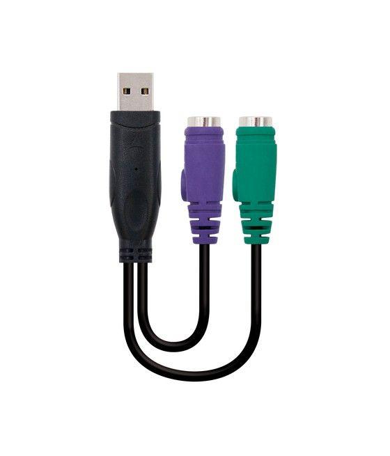 Nanocable CONVERSOR PS/2(TECLADO+RATON) A USB, TIPO 2xPS/2/H-A/M, 15 CM - Imagen 1