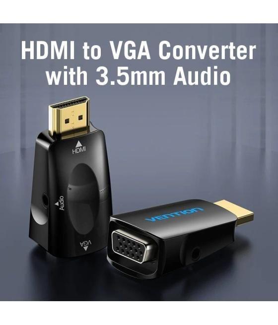 Adaptador conversor vention aidb0/ hdmi macho a vga hembra/ audio jack 3.5mm