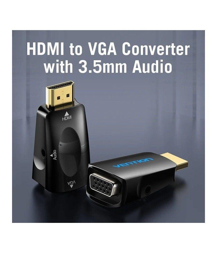 Adaptador conversor vention aidb0/ hdmi macho a vga hembra/ audio jack 3.5mm