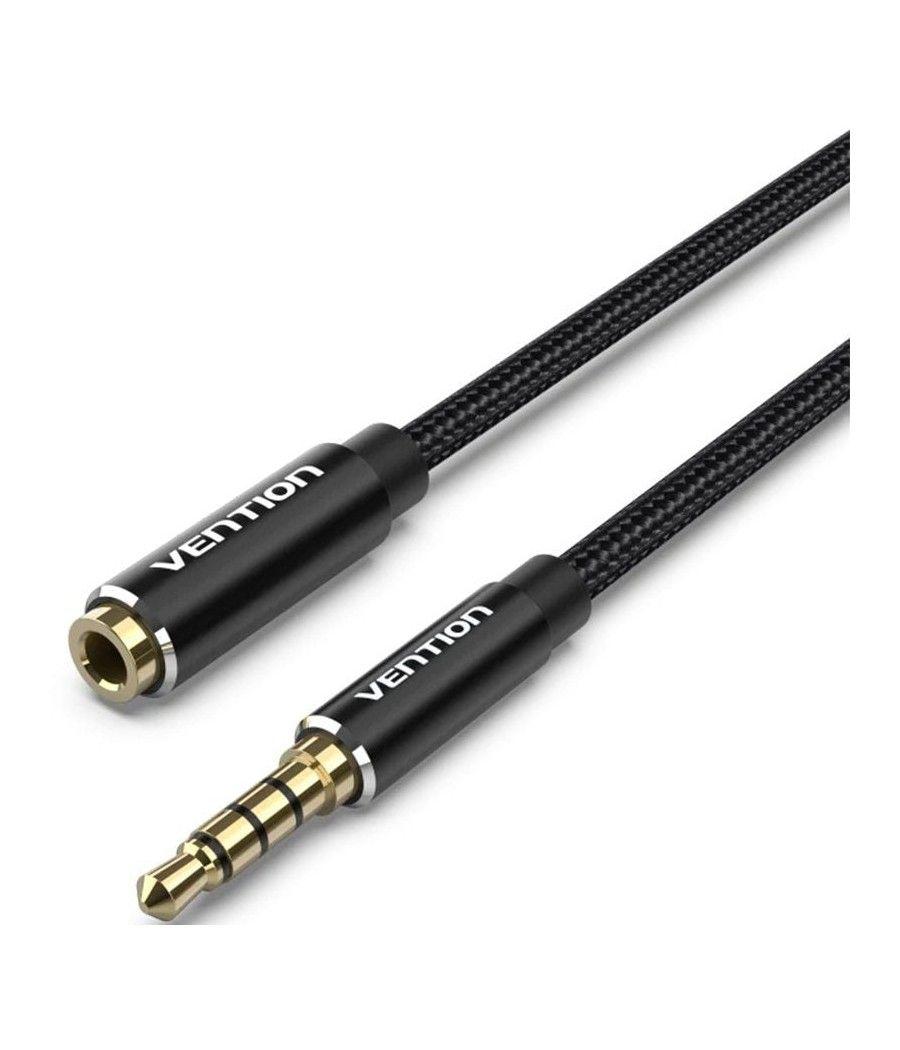 Cable estéreo vention bhcbf/ jack 3.5 macho - jack 3.5 hembra/ 1m/ negro