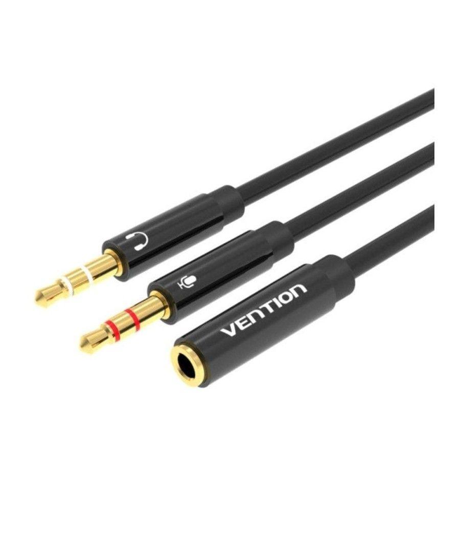 Cable estéreo vention bbtby/ 2x jack 3.5 macho - jack 3.5 hembra/ 30cm/ negro