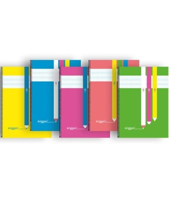 Eriggan cuaderno espiral folio 80h 90gr 3mm tapa pp c/surtidos pack 5 unidades