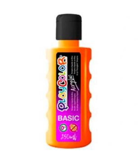 Playcolor pintura acrylic basic botella 250ml naranja