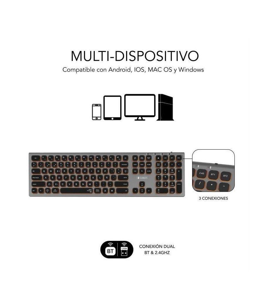 Teclado inalámbrico subblim master/ gris y negro